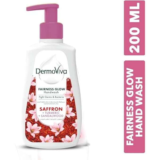 DermoViva FAIRNESS GLOW HANDWASH - 3X200 ML | CLEANSES & FIGHTS DARK SPOTS | WITH SAFFRON, TURMERIC & SANDALWOOD EXTRACTS | - Image 5